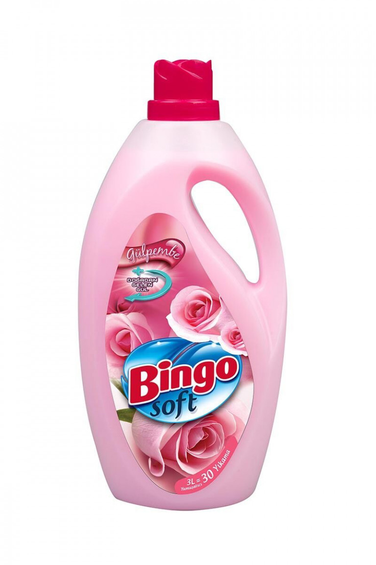 BİNGO SOFT YUMUŞATICI GÜLPEMBE 3000 ML Sarper Market